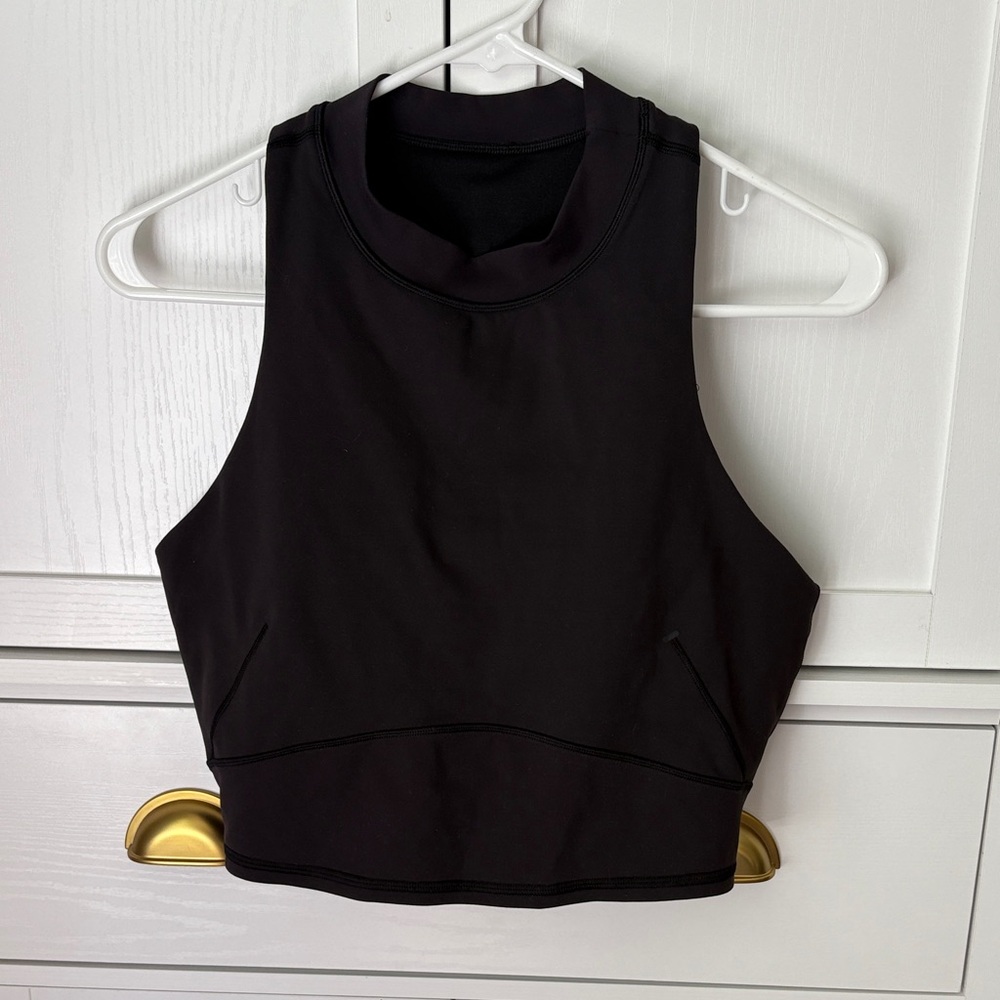LULULEMON Black Sleeveless Women's Crop Top Size 10